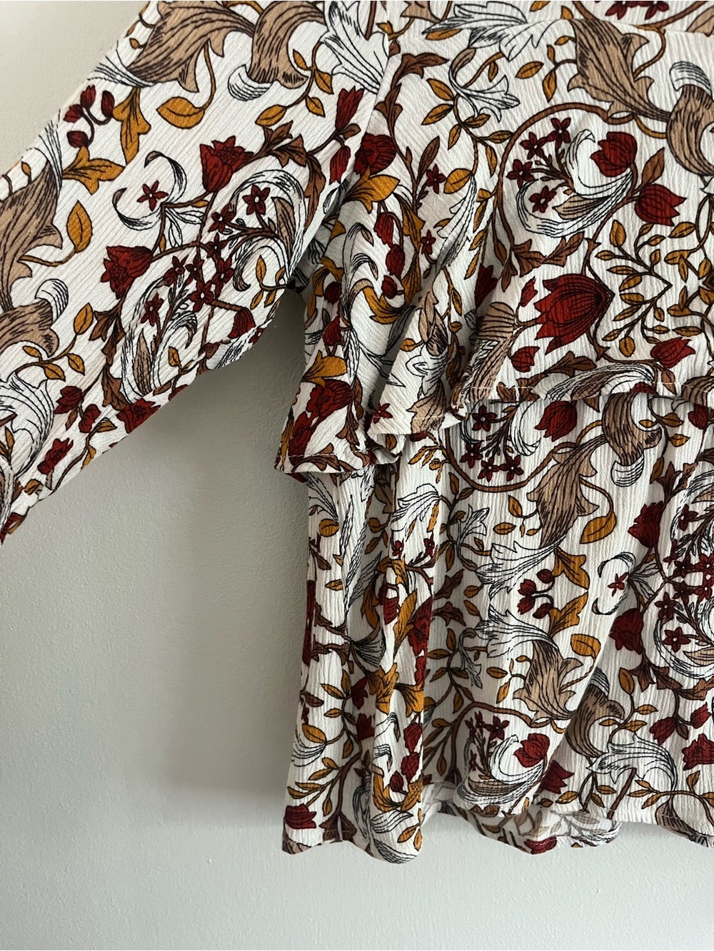 Autumn Floral Ruffle Long-Sleeve Top - Picture 4 of 4
